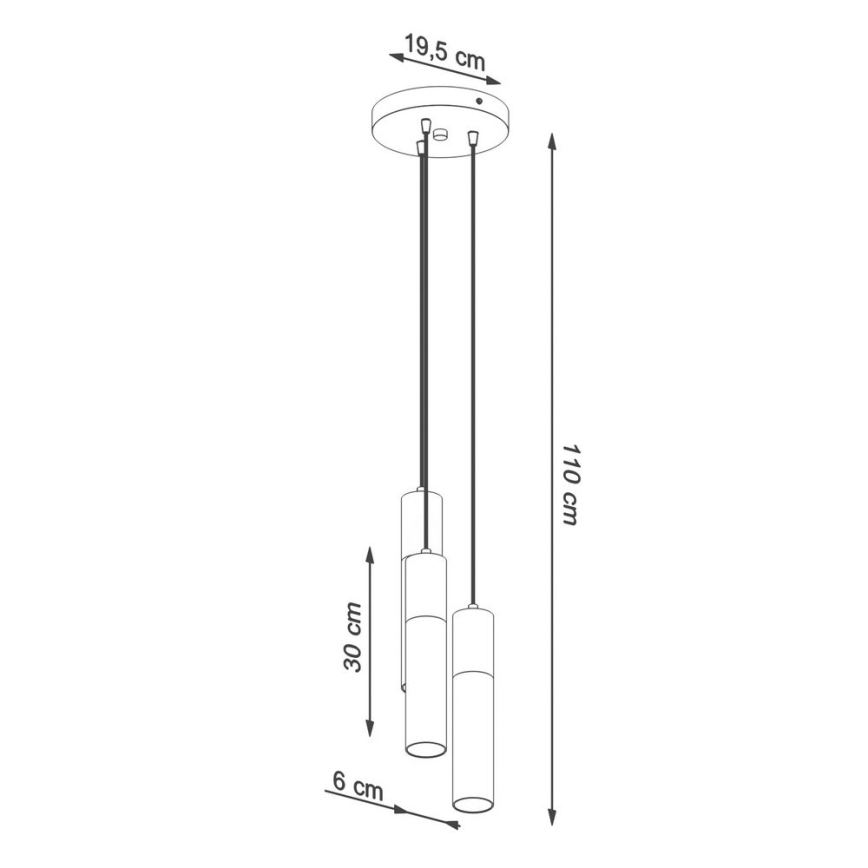 Pendel BORGIO 3xGU10/40W/230V beton/metal sort