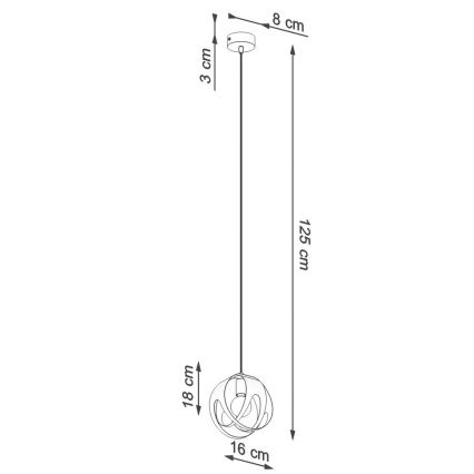 Pendel TULOS 1xE27/60W/230V hvid