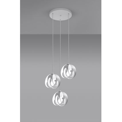 Klyngependel TULOS 3xE27/60W/230V hvid