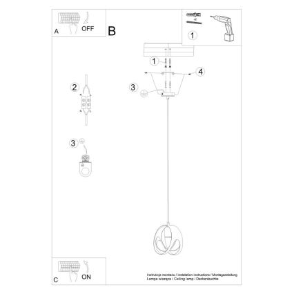 Pendel TULOS 1xE27/60W/230V sort