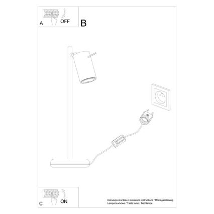 Bordlampe RING 1xGU10/10W/230V hvid