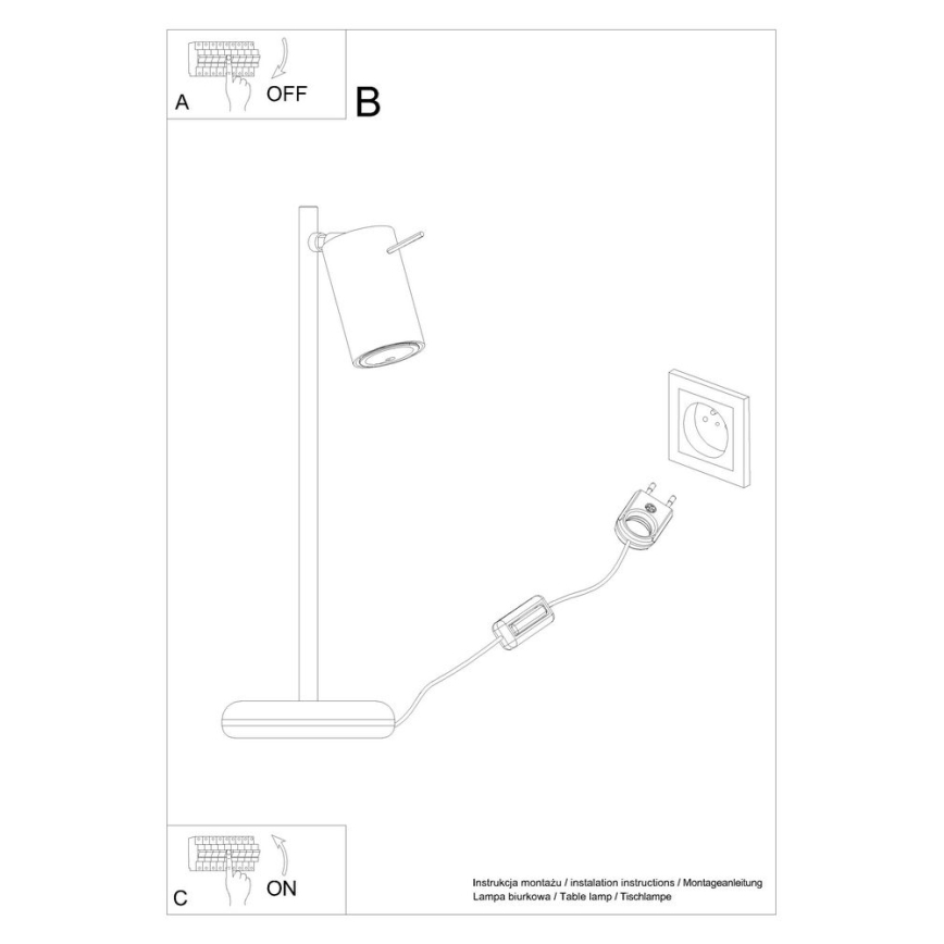 Bordlampe RING 1xGU10/10W/230V sort