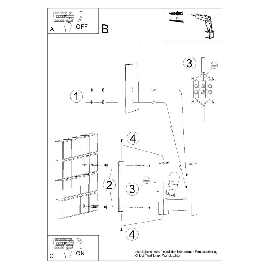 Væglampe LAPPO 1xE14/10W/230V, hvid