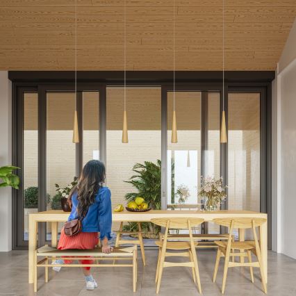 Pendel på kabel SULA 1xGU10/10W/230V Ø 8 cm beige