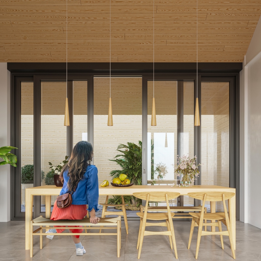 Pendel på kabel SULA 1xGU10/10W/230V Ø 8 cm beige