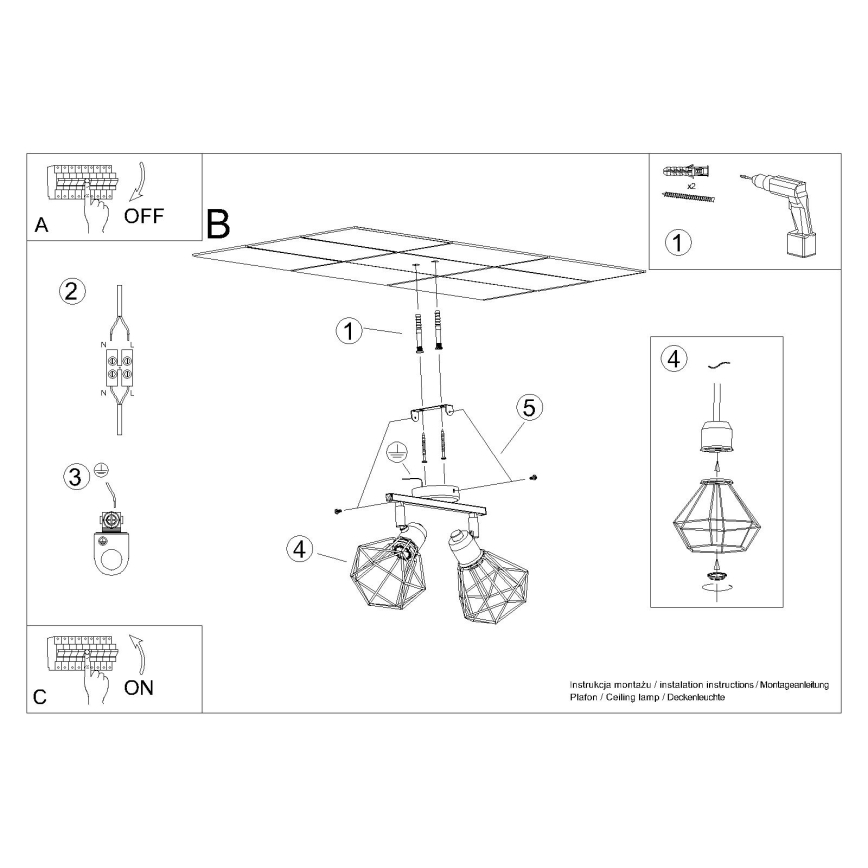 Spotlampe ARTEMIS 2xE14/40W/230V hvid