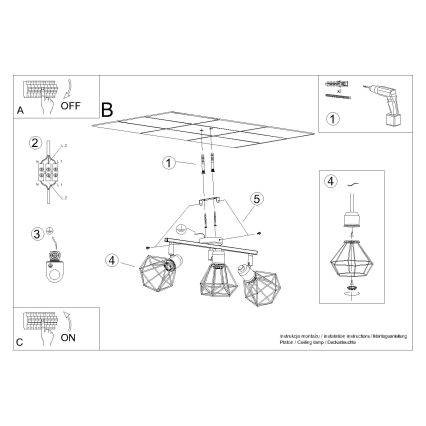 Spotlampe ARTEMIS 3xE14/40W/230V hvid