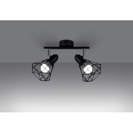 Spotlampe ARTEMIS 2xE14/40W/230V sort