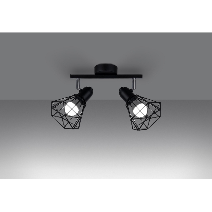 Spotlampe ARTEMIS 2xE14/40W/230V sort