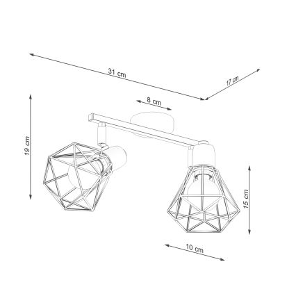 Spotlampe ARTEMIS 2xE14/40W/230V sort