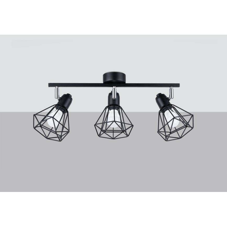 Spotlampe ARTEMIS 3xE14/40W/230V sort
