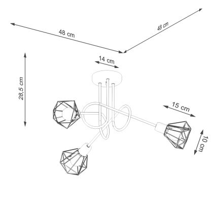 Pendellampe ARTEMIS 3xE14/40W/230V sort