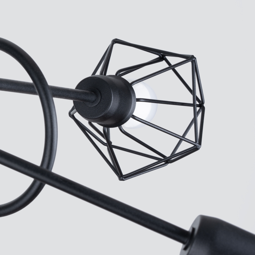 Loftlampe på stang ARTEMIS 5xE14/40W/230V sort