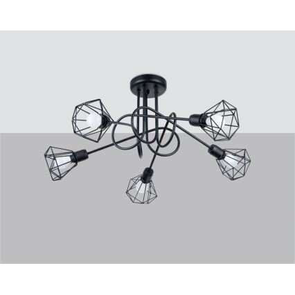 Pendellampe ARTEMIS 5xE14/40W/230V sort