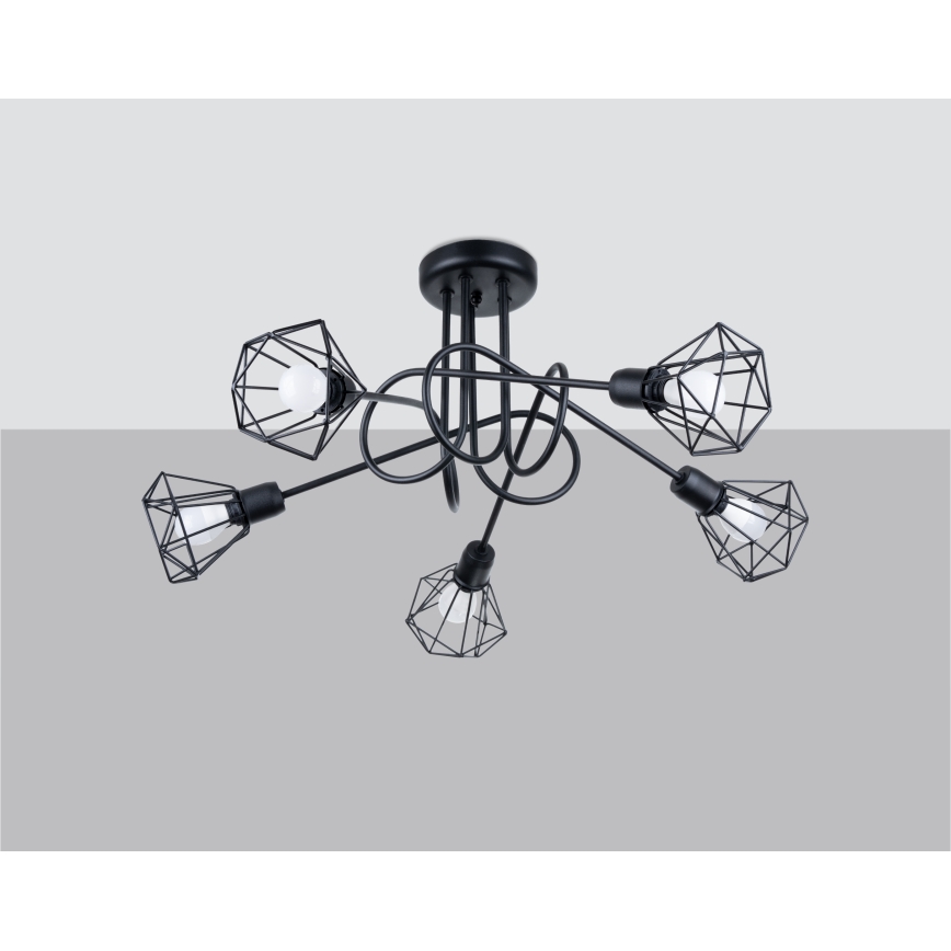 Pendellampe ARTEMIS 5xE14/40W/230V sort