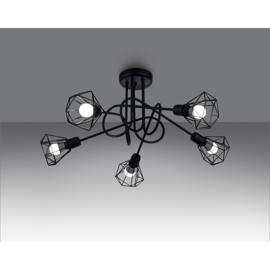 Pendellampe ARTEMIS 5xE14/40W/230V sort