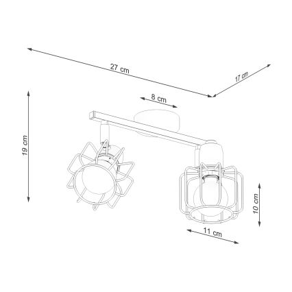 Spotlampe BELUCI 2xE14/40W/230V hvid