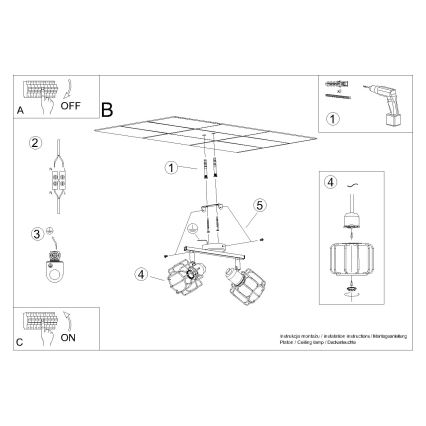 Spotlampe BELUCI 2xE14/40W/230V hvid