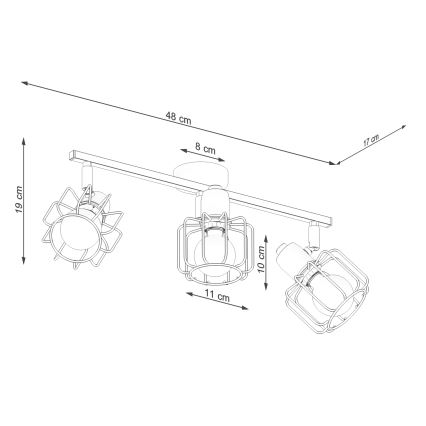 Spotlampe BELUCI 3xE14/40W/230V hvid