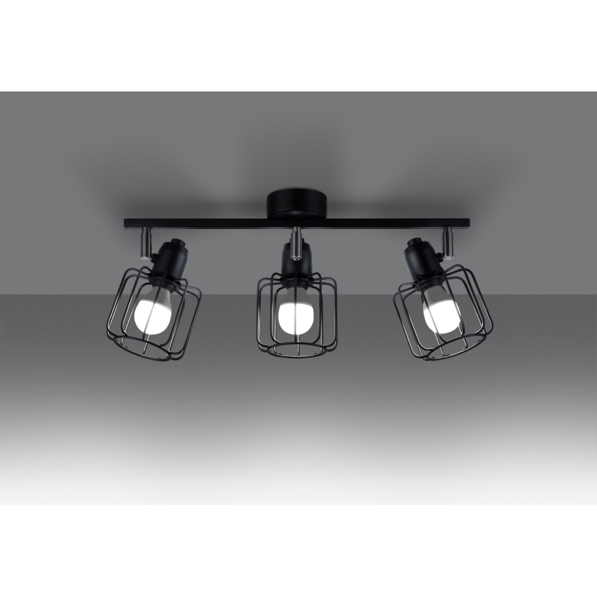 Spotlampe BELUCI 3xE14/40W/230V sort