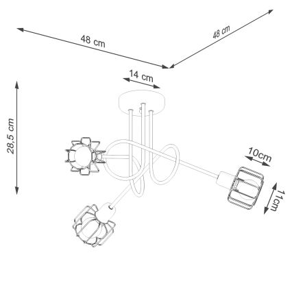 Pendellampe BELUCI 3xE14/40W/230V sort