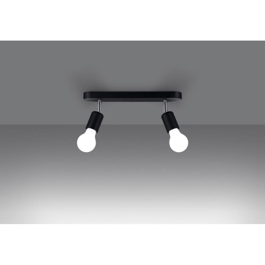 Spotlampe FORNES 2xE27/60W/230V sort