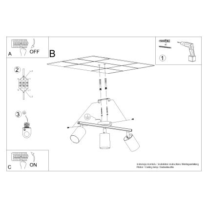 Spotlampe LEMMI 3xGU10/40W/230V hvid