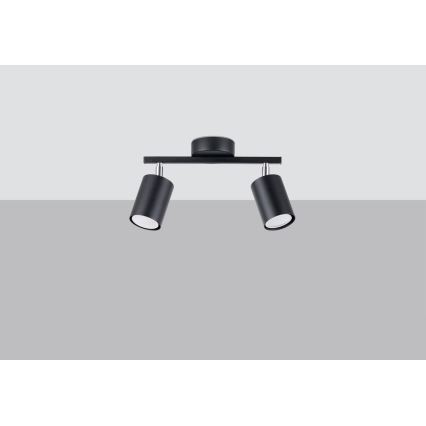 Spotlampe LEMMI 2xGU10/40W/230V sort