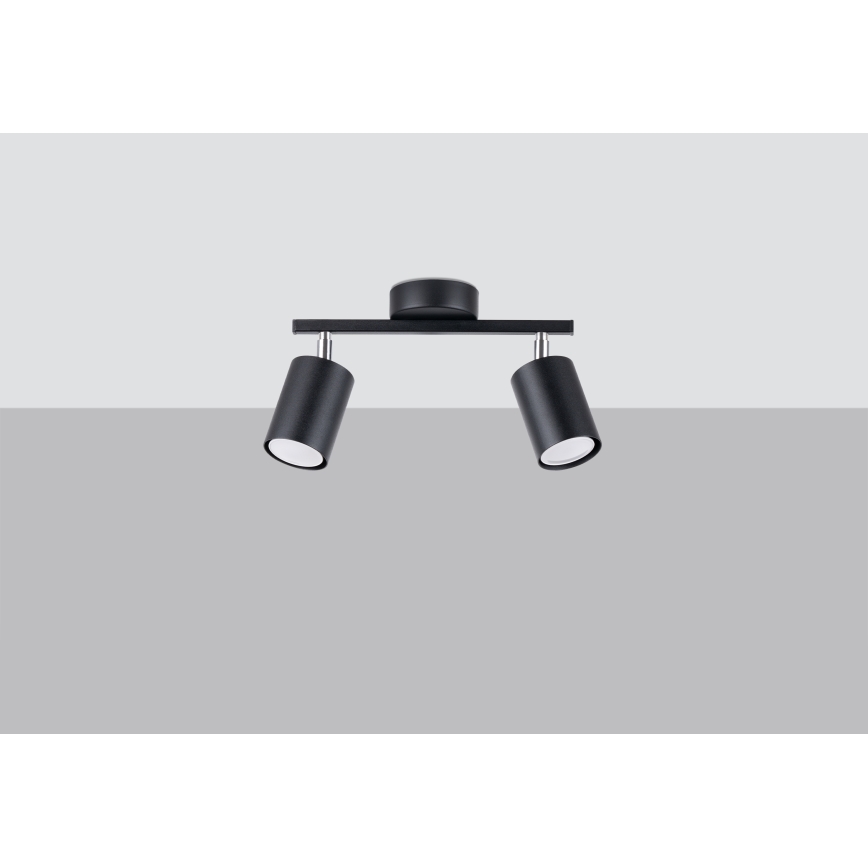 Spotlampe LEMMI 2xGU10/40W/230V sort