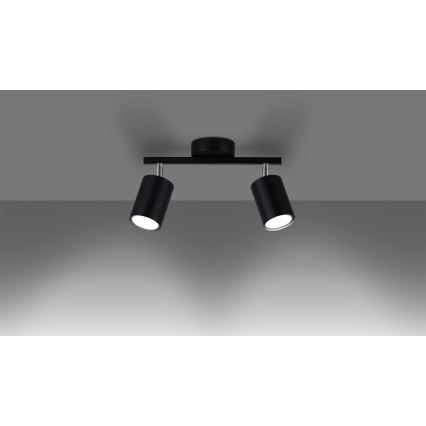Spotlampe LEMMI 2xGU10/40W/230V sort