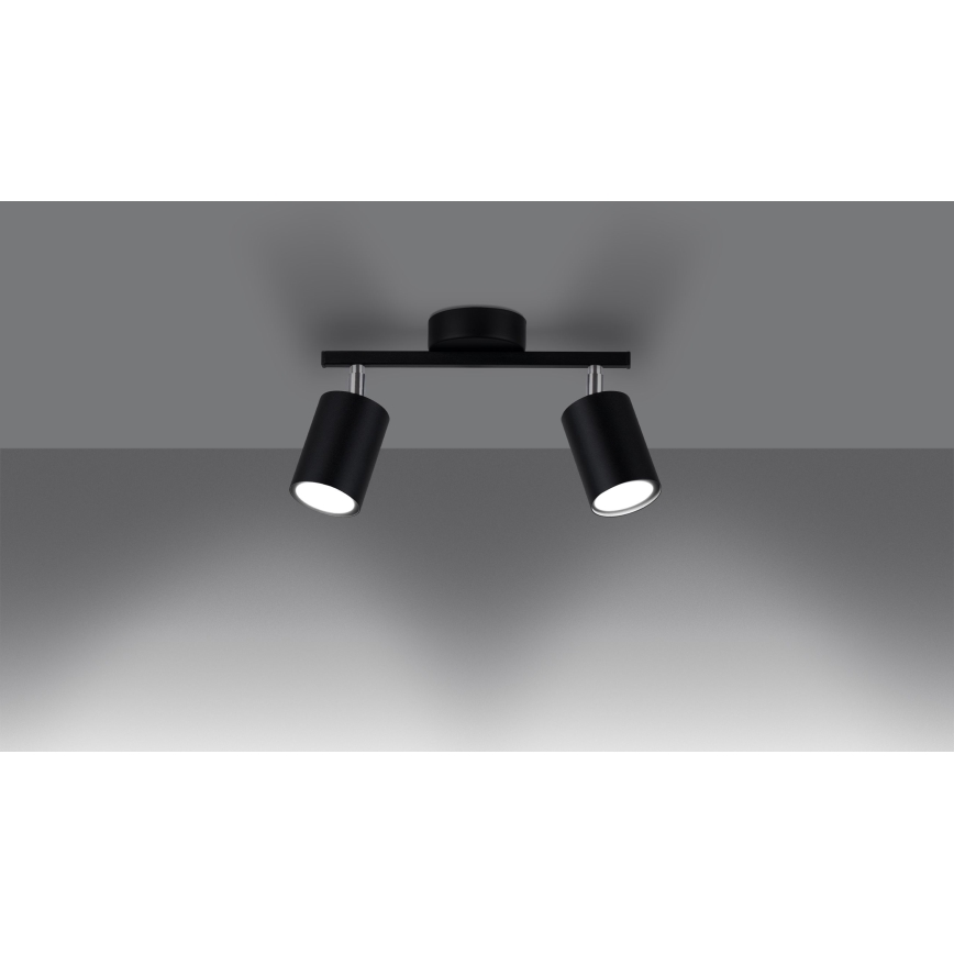 Spotlampe LEMMI 2xGU10/40W/230V sort