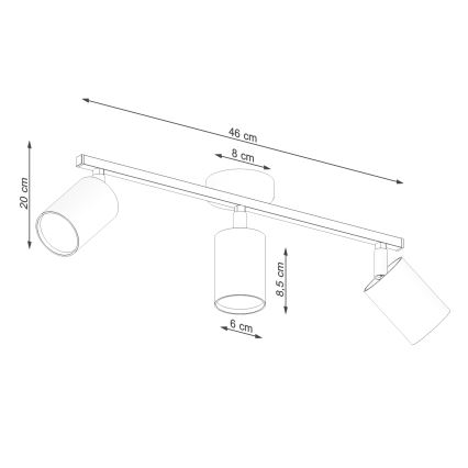 Spotlampe LEMMI 3xGU10/40W/230V sort