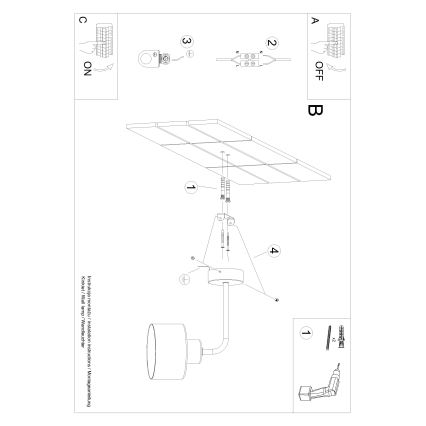 Væglampe SAVAR 1xE27/60W/230V sort