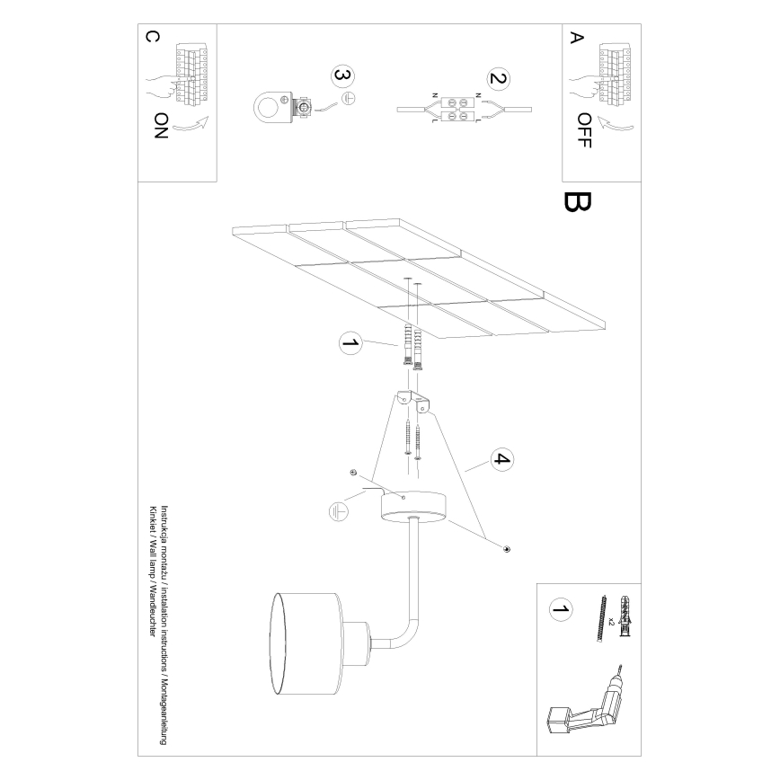Væglampe SAVAR 1xE27/60W/230V sort