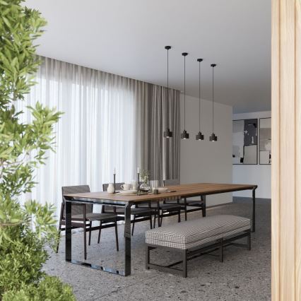 Loftlampe på kabel SAVAR 1xE27/60W/230V sort