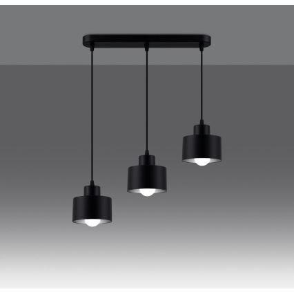 Loftlampe på kabel SAVAR 3xE27/60W/230V sort