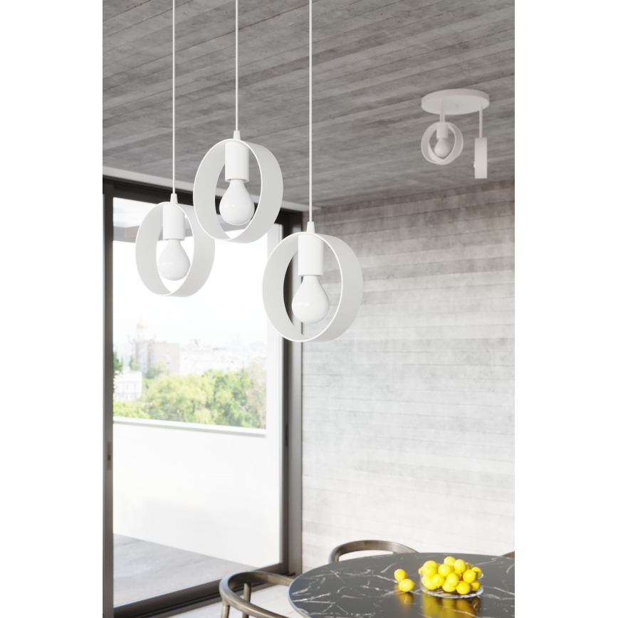 Loftlampe på kabel TITRAN 1xE27/60W/230V hvid