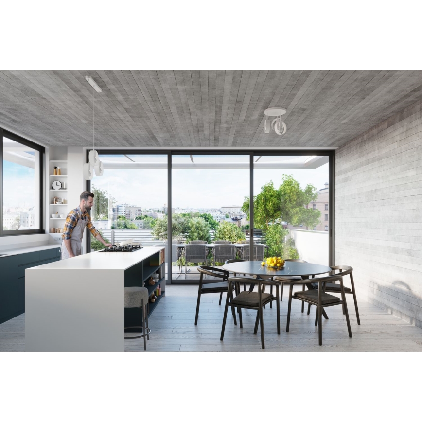 Loftlampe på kabel TITRAN 1xE27/60W/230V hvid