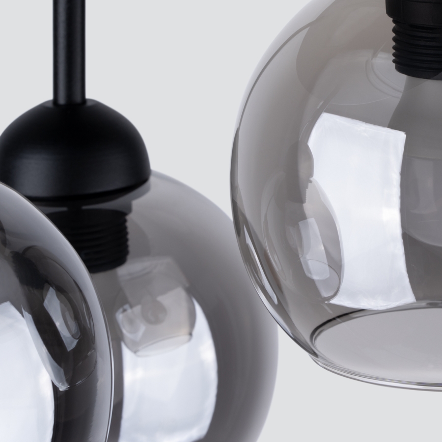 Loftlampe på stang ALINO 3xE27/60W/230V sort