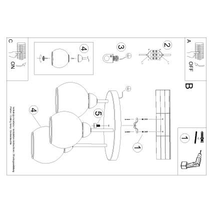 Loftlampe på stang ALINO 3xE27/60W/230V sort