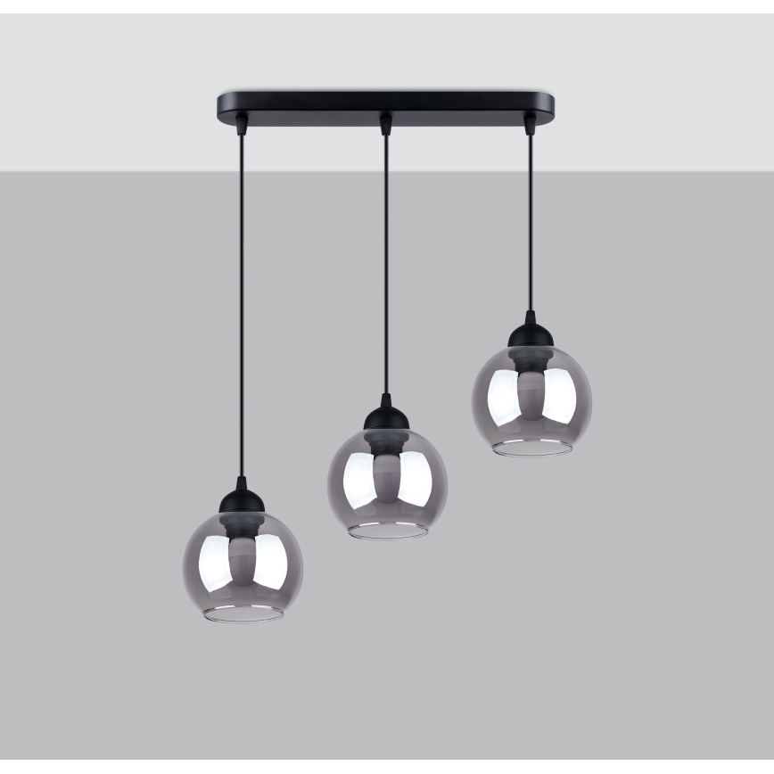 Pendel ALINO 3xE27/60W/230V sort