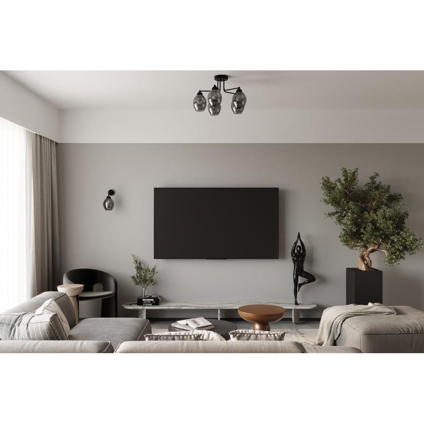 Væglampe FILLAN 1xE27/60W/230V sort