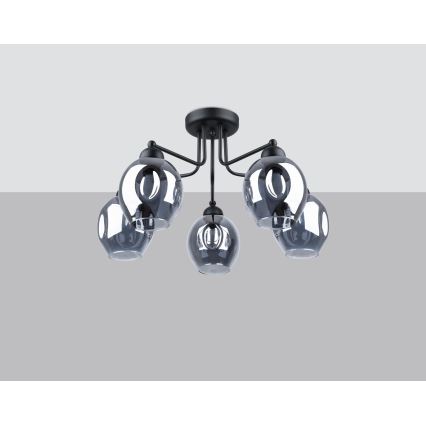 Pendellampe FILLAN 5xE27/60W/230V sort