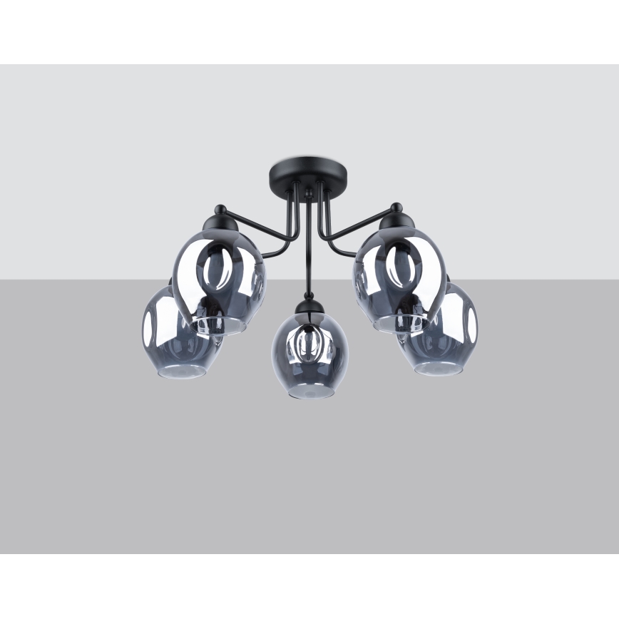 Pendellampe FILLAN 5xE27/60W/230V sort