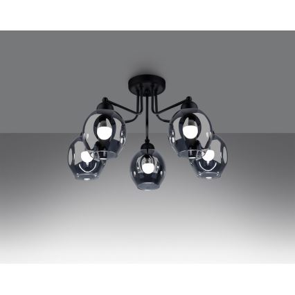 Pendellampe FILLAN 5xE27/60W/230V sort