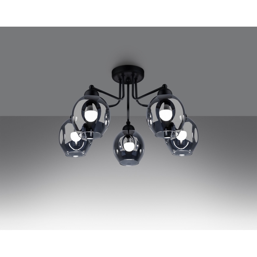 Pendellampe FILLAN 5xE27/60W/230V sort