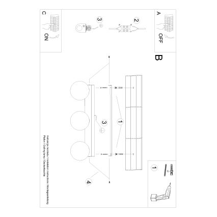 Loftlampe YOLI 3xG9/12W/230V hvid