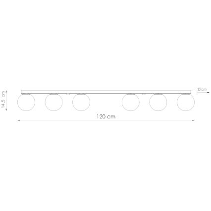 Loftlampe YOLI 6xG9/12W/230V hvid