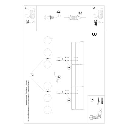 Loftlampe YOLI 6xG9/12W/230V hvid