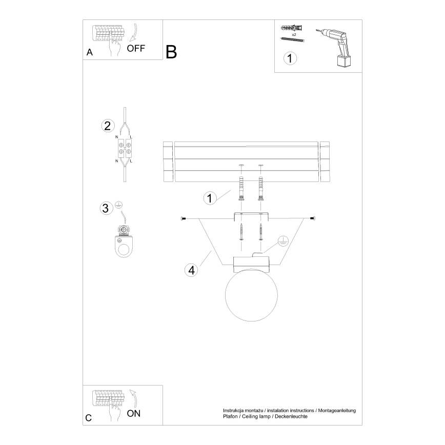 Loftlampe YOLI 1xG9/12W/230V sort